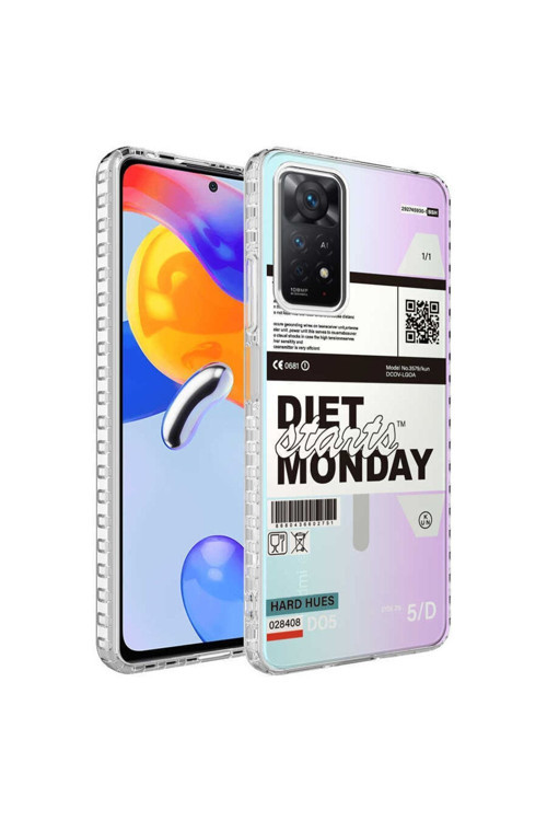 Xiaomi Redmi Note 11 Pro 5G Global Kılıf Desenli Silikon Elegans + Kablo Koruyucu + Ekran Koruyucu