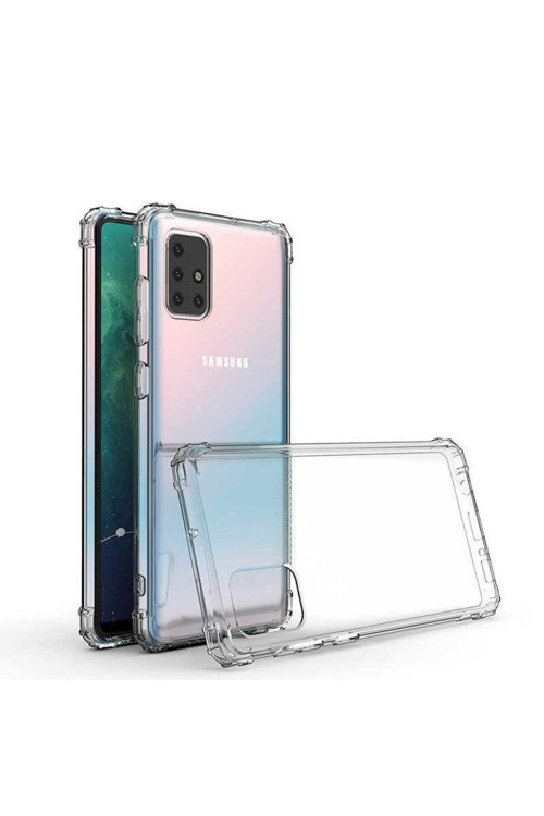 Samsung Galaxy M51 Kılıf Nitro Anti Shock Darbe Emici Silikon Kapak + Kablo Koruyucu A++