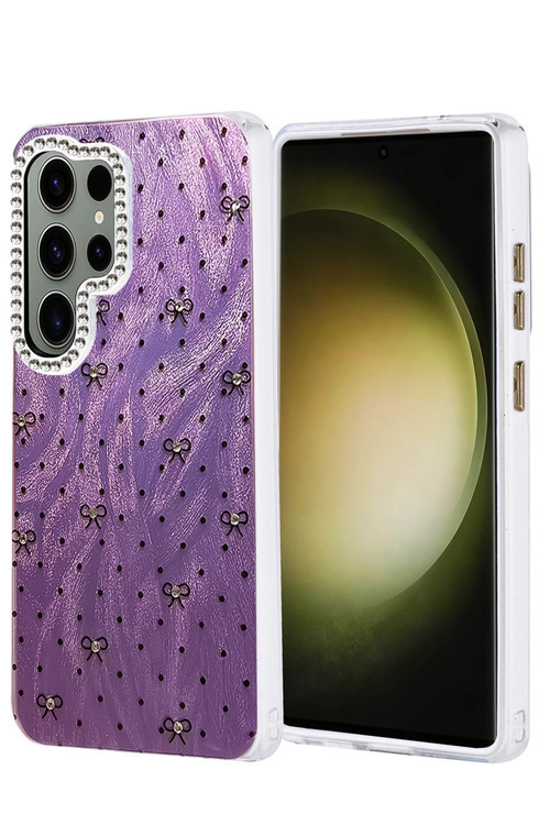 Samsung Galaxy S23 Ultra Kılıf Parlak Desenli Taşlı Azn-Blade