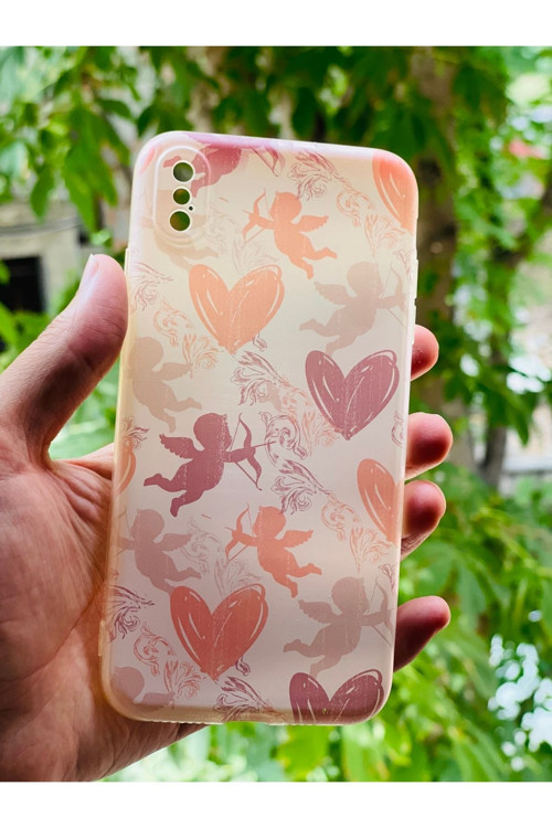 Xs Max Kılıf Kalp Desenli Baskılı Silikon