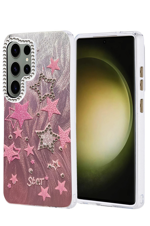 Samsung Galaxy S23 Ultra Kılıf Parlak Desenli Taşlı Azn-Blade