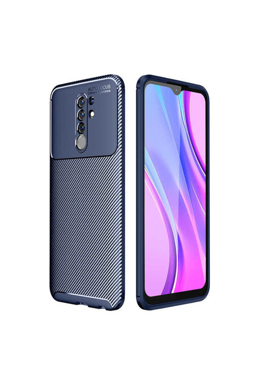 Xiaomi Redmi 9 Kılıf Karbon Görünümlü Silikon Zr-Negro