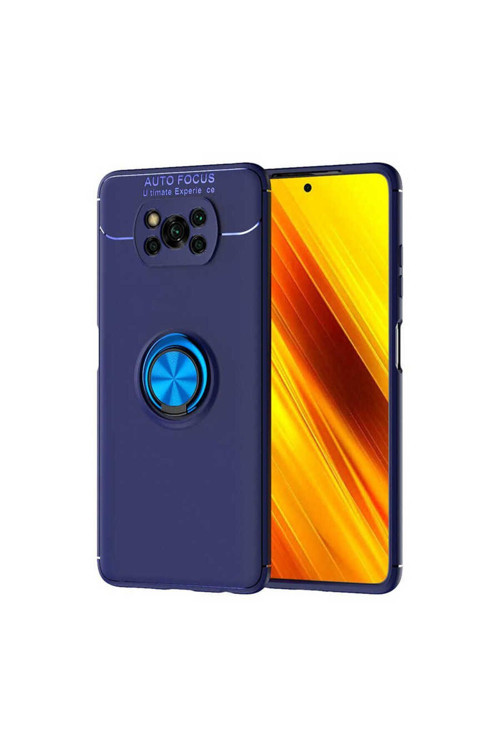 Xiaomi Poco X3 Pro Kılıf Ravel Yüzüklü Standlı Silikon Kapak