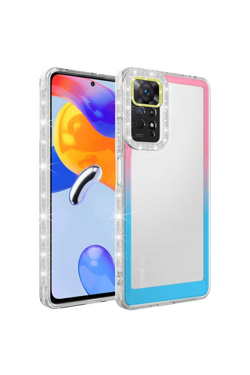 Xiaomi Redmi Note 11 Pro 5G Kılıf Simli Ve Renk Geçişli Kapak Zr-Park