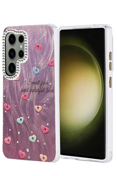 Samsung Galaxy S23 Ultra Kılıf Parlak Desenli Taşlı Azn-Blade
