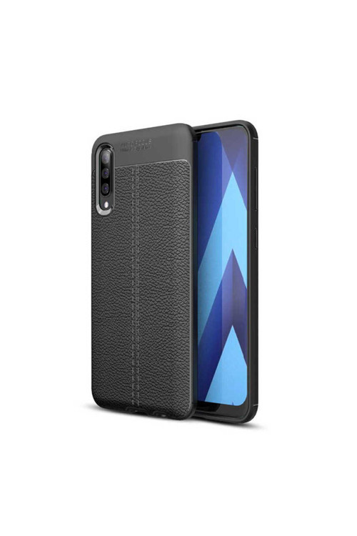 Samsung Galaxy A50 Kılıf Deri Görünümlü Silikon Zr-Niss
