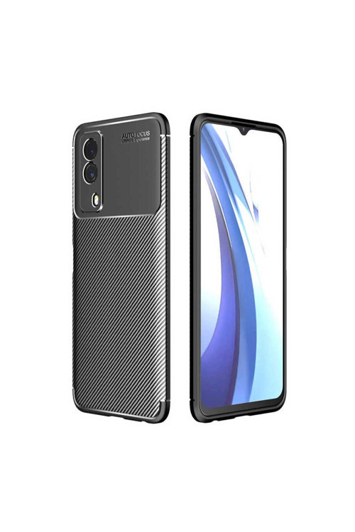 Vivo Y53S Kılıf Karbon Görünümlü Silikon Zr-Negro