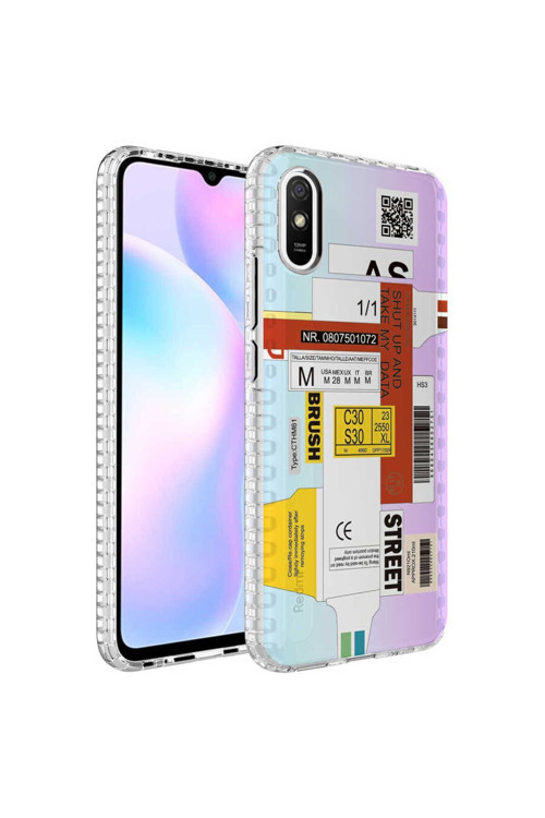 Xiaomi Redmi 9A Kılıf Airbag Kenarlı Renkli Desenli Silikon Elegans Kapak