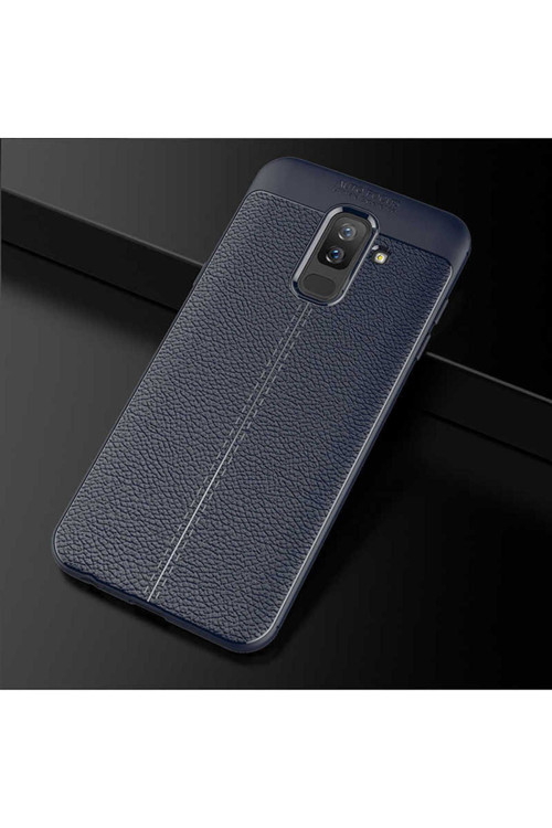 Samsung Galaxy J4 Uyumlu Kılıf Deri Görünümlü Silikon Zr-Niss