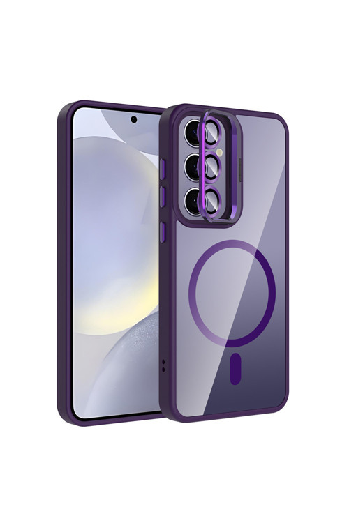 Samsung Galaxy S25 Plus Kılıf Kamera Standlı Lens Koruyucu Hediyeli Zr-Etro