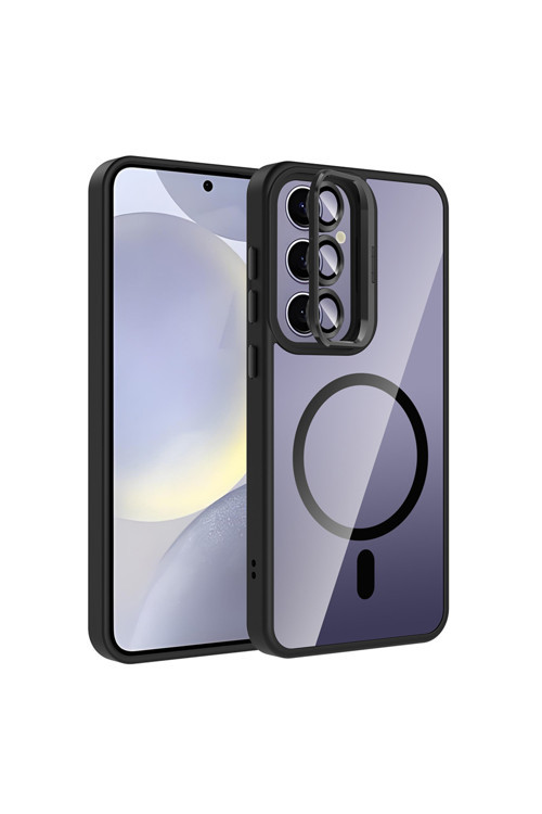 Samsung Galaxy S25 Plus Kılıf Kamera Standlı Lens Koruyucu Hediyeli Zr-Etro