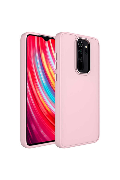 Xiaomi Redmi Note 8 Pro Kılıf Metal Çerçeve Ve Buton Tasarımlı Silikon Zr-Luna