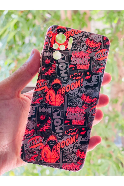 Xiaomi Redmi Note 10 / 10S Kılıf Boom Desenli Baskılı Silikon