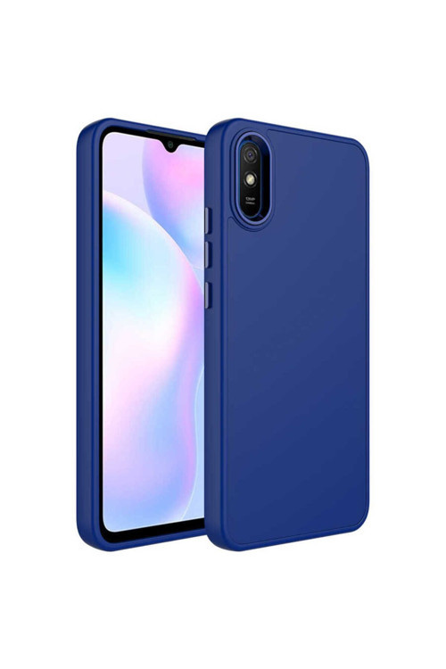 Xiaomi Redmi 9A Kılıf Metal Çerçeve Ve Buton Tasarımlı Silikon Zr-Luna