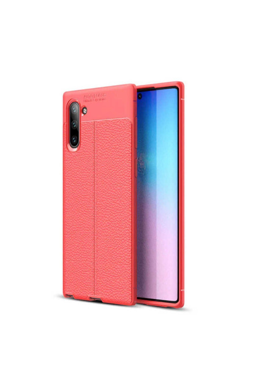 Samsung Galaxy Note 10 Kılıf Deri Görünümlü Silikon Zr-Niss