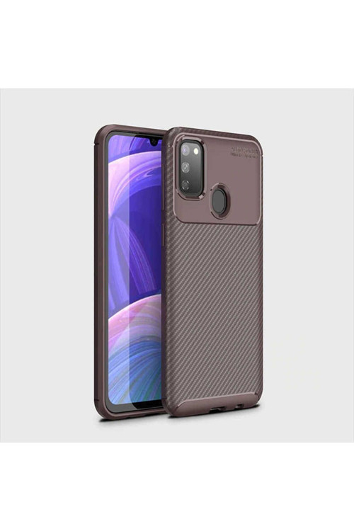 Samsung Galaxy M21 Kılıf Karbon Görünümlü Silikon Zr-Negro