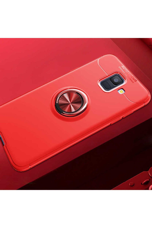 Samsung Galaxy J6 Kılıf Ravel Yüzüklü Standlı Silikon Kapak