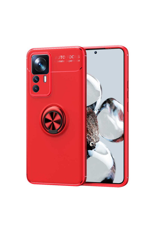 Xiaomi Mi 12T Kılıf Ravel Yüzüklü Standlı Silikon Kapak