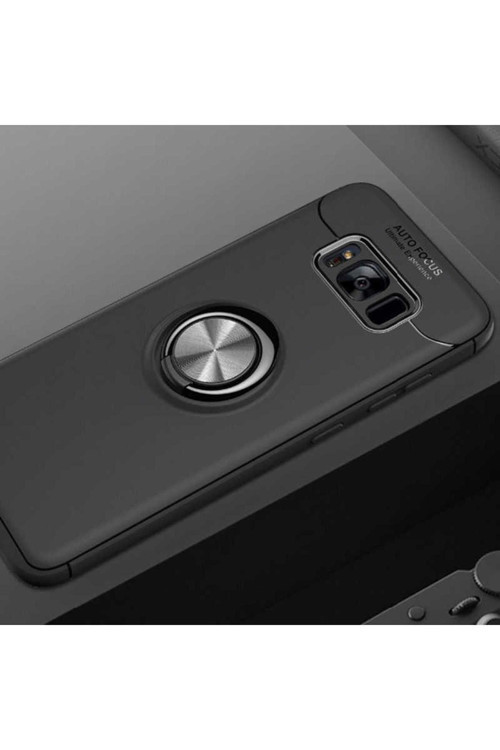 Samsung Galaxy S8 Plus Kılıf Ravel Yüzüklü Standlı Silikon Kapak
