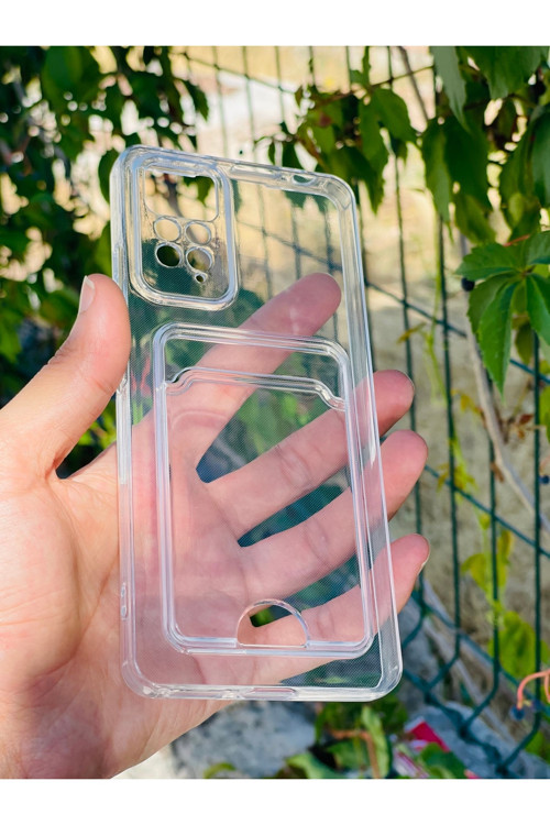 Xiaomi Redmi Note 11 Pro Kılıf Şeffaf Kartlıklı Silikon Azn-Setrakart