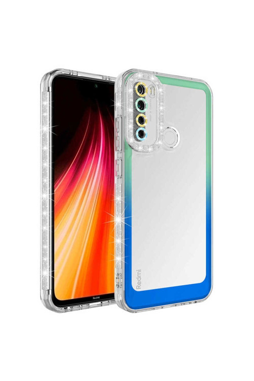 Xiaomi Redmi Note 8 Uyumlu Kılıf Simli Ve Renk Geçişli Kapak Zr-Park