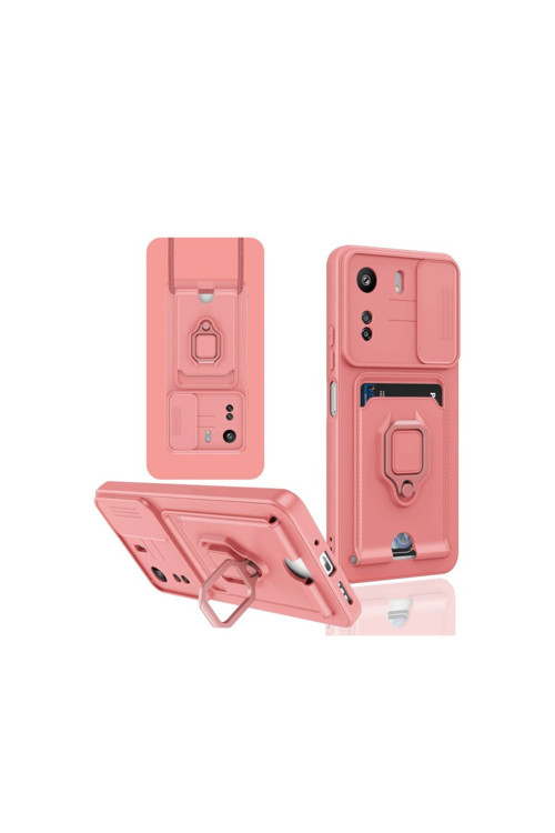 Xiaomi Poco C65 / Redmi 13C Kılıf Kamera Korumalı Standlı Kartlıklı Azn-Zuma