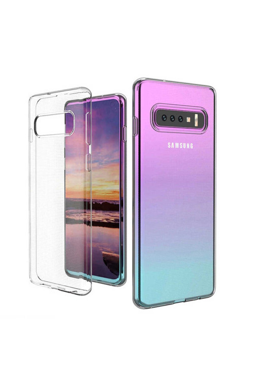 Samsung Galaxy S10 Plus Kılıf Şeffaf İnce Esnek Silikon Kılıf Süper