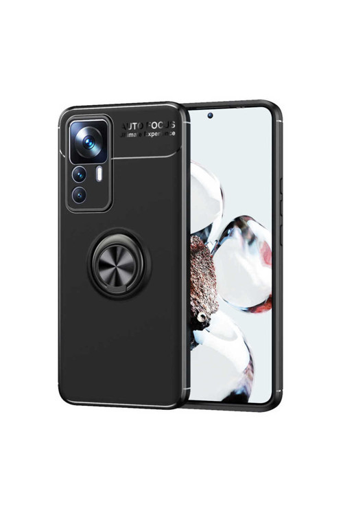 Xiaomi Mi 12T Pro Kılıf Ravel Yüzüklü Standlı Silikon Kapak