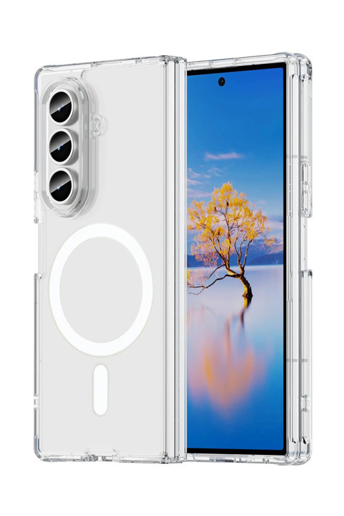 Samsung Galaxy Z Fold 7 Kılıf Wireless Şarj Destekli Şeffaf Azn-Magneticsafe