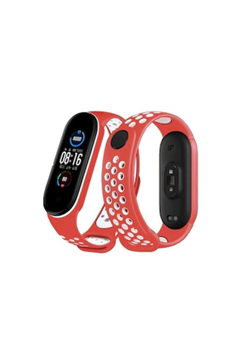 Xiaomi Mi Band 5 Uyumlu Silikon Delikli Spor Kordon Azn-Delikli