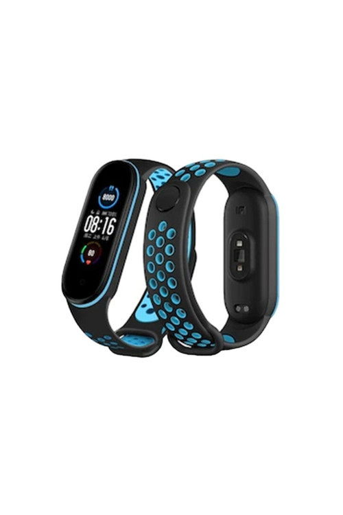 Xiaomi Mi Band 5 Uyumlu Silikon Delikli Spor Kordon Azn-Delikli