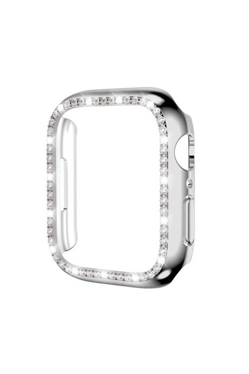 Apple Watch 7 45Mm Saat Ekran Kasa Koruyucu Taşlı Lüxry Zrgard-05
