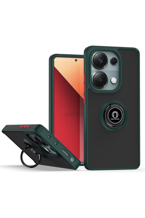 Xiaomi Redmi Note 13 Pro 4G Kılıf Soft Yüzüklü Standlı Mat Yüzey Azn-Mntryuzuk
