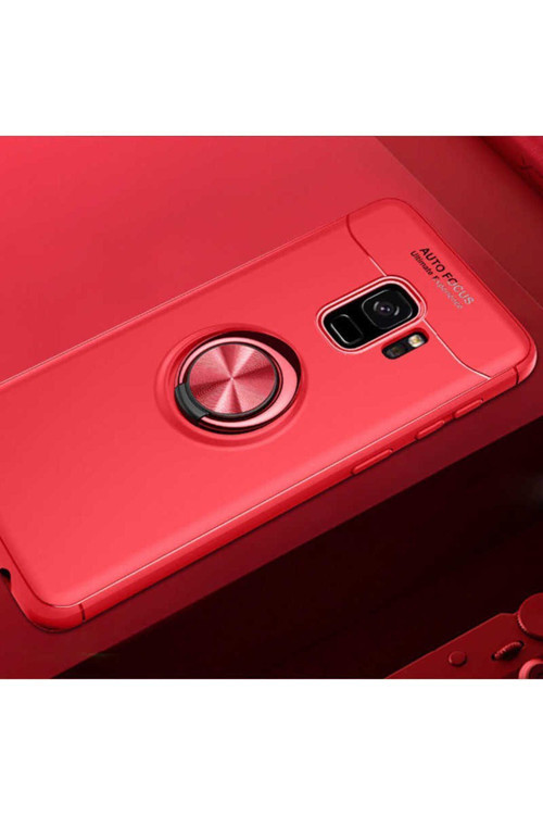 Samsung Galaxy S9 Kılıf Ravel Yüzüklü Standlı Silikon Kapak