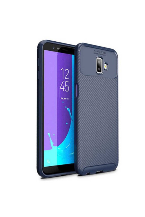 Samsung Uyumlu Galaxy J6 Plus Kılıf Karbon Görünümlü Silikon Zr-Negro
