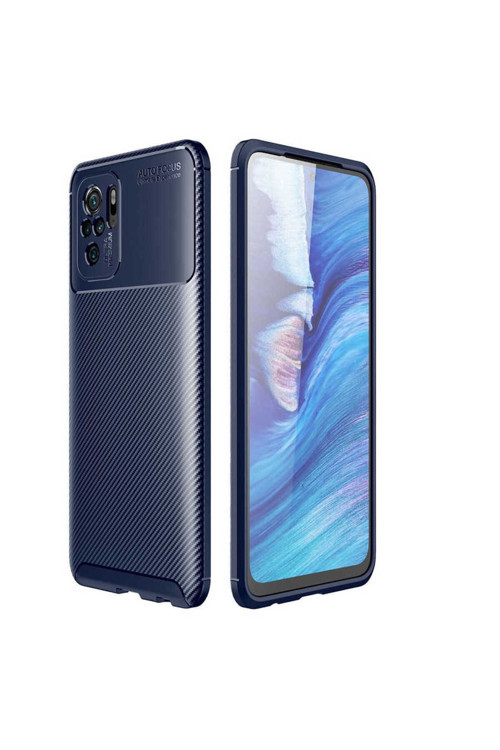 Xiaomi Redmi Note 10 Kılıf Karbon Görünümlü Silikon Zr-Negro