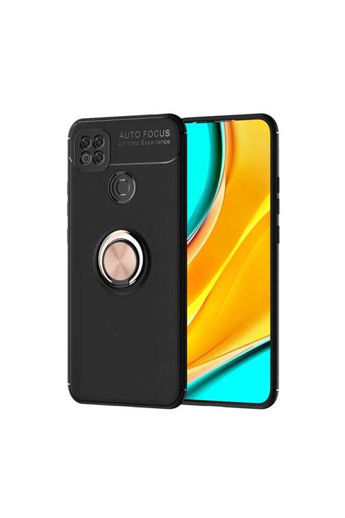 Xiaomi Redmi 9C Kılıf Ravel Yüzüklü Standlı Silikon Kapak