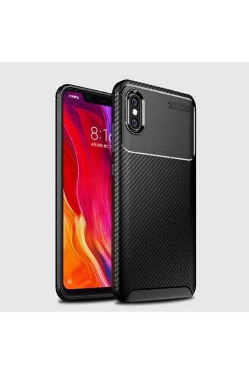 Xiaomi Mi 8 Pro Kılıf Karbon Görünümlü Silikon Zr-Negro