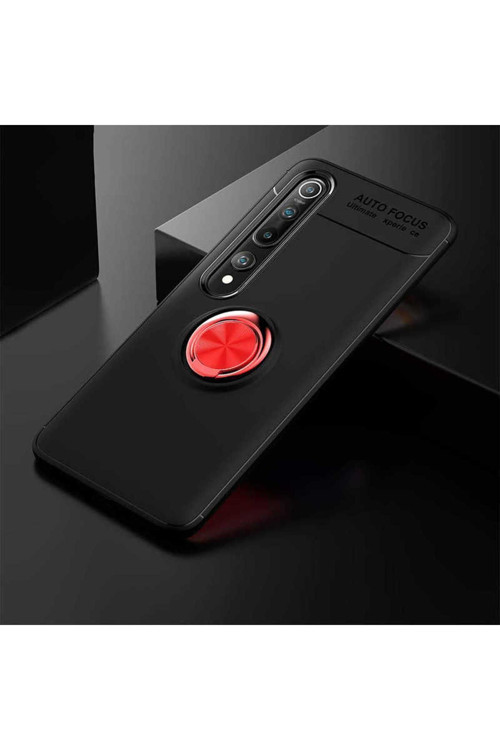 Xiaomi Mi 10 Kılıf Ravel Yüzüklü Standlı Silikon Kapak