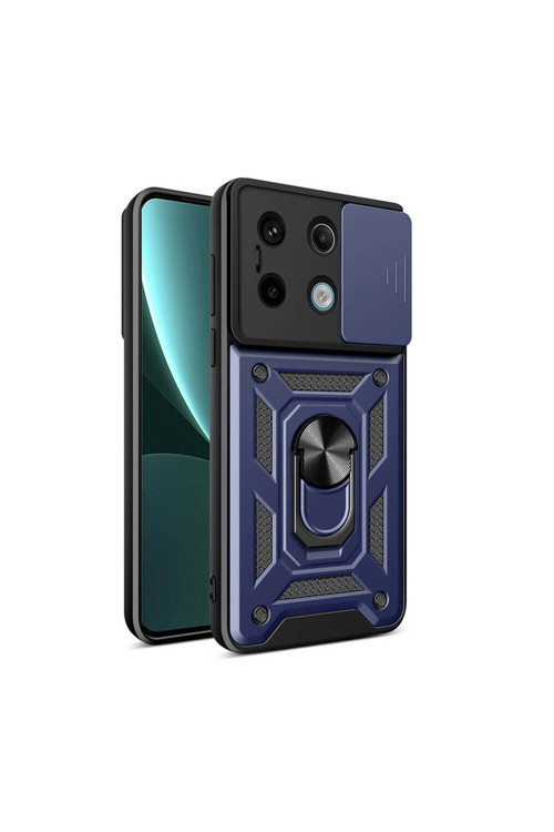 Xiaomi Redmi Note 13 Pro 5G Kılıf Magnetik Standlı Kamera Korumalı Kapak Zr-Sürgülü