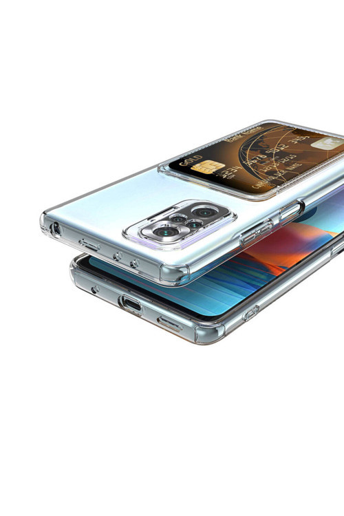Xiaomi Redmi Note 10 Pro Kılıf Kartlıklı Şeffaf Silikon Zr-Setra
