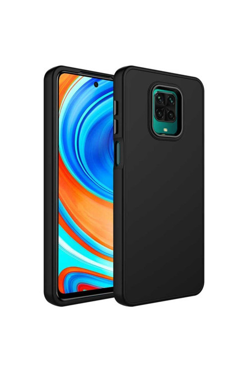 Xiaomi Redmi Note 9 Pro Kılıf Metal Çerçeve Ve Buton Tasarımlı Silikon Zr-Luna
