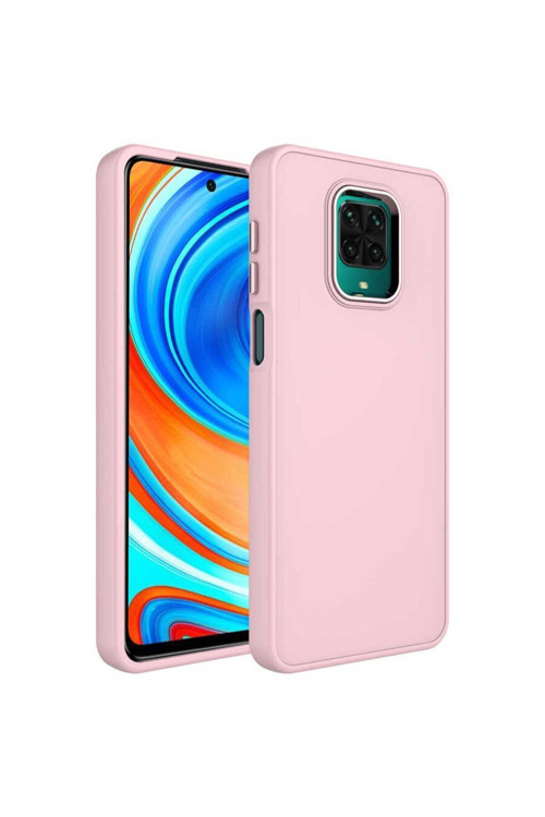 Xiaomi Redmi Note 9 Pro Kılıf Metal Çerçeve Ve Buton Tasarımlı Silikon Zr-Luna