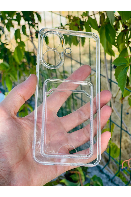 Realme Note 60 Kılıf Şeffaf Kartlıklı Silikon Azn-Setrakart