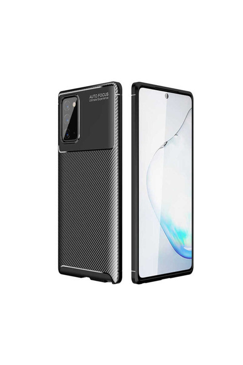 Samsung Galaxy Note 20 Kılıf Karbon Görünümlü Silikon Zr-Negro