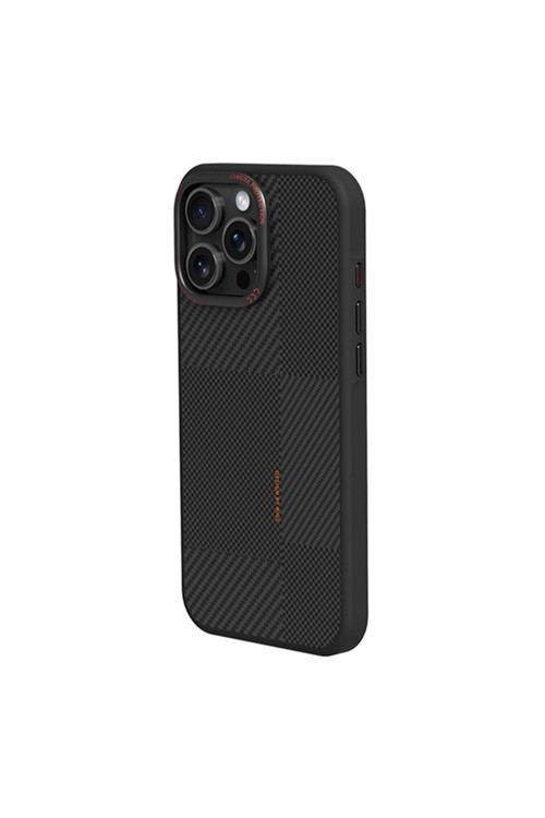 İphone 16 Pro Max Uyumlu Kılıf Karbon Magsafe Kapak Jko-Orange