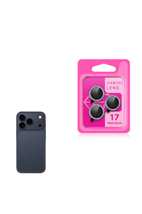 Apple İphone 17 Pro Taşlı Kamera Lens Koruyucu Cam Zrcl-06