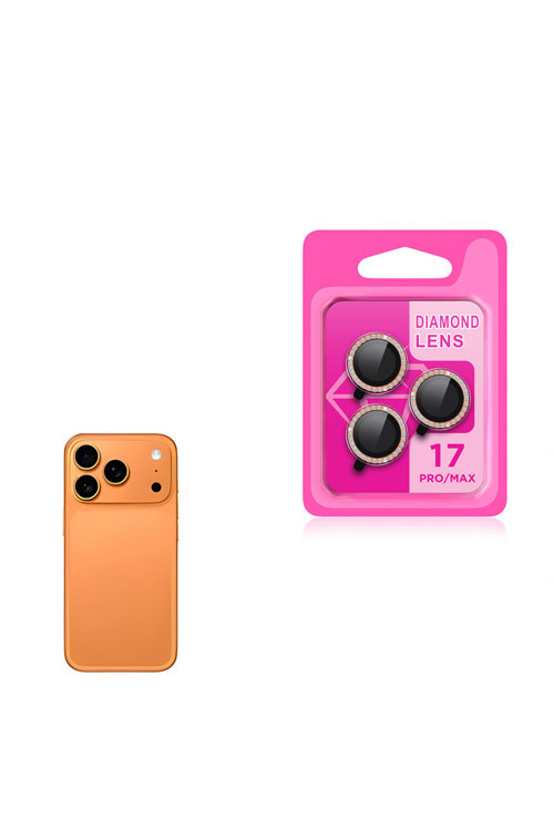 Apple İphone 17 Pro Max Taşlı Kamera Lens Koruyucu Cam Zrcl-06