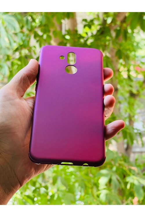Huawei Mate 20 Lite Kılıf Mürdüm Desenli Baskılı Silikon
