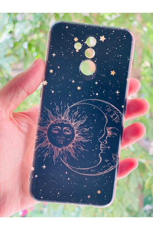 Huawei Mate 20 Lite Kılıf Yıldız Ve Gece Desenli Baskılı Silikon